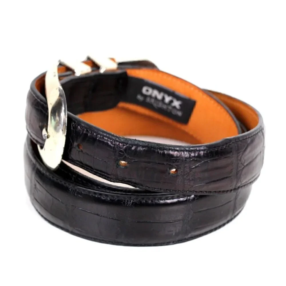 Onyx CROCO BLACK GENUINE LEATHER 1 1/8